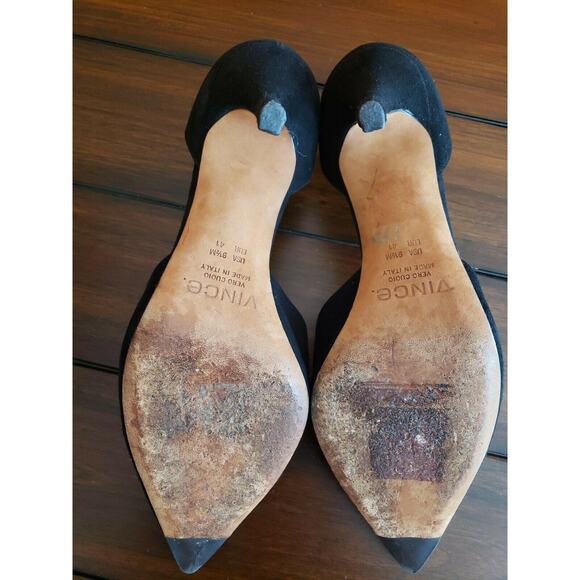 Vince Women's Black Suede Classic Pumps Shoes Size 9.5 M - Picture 4 of 12